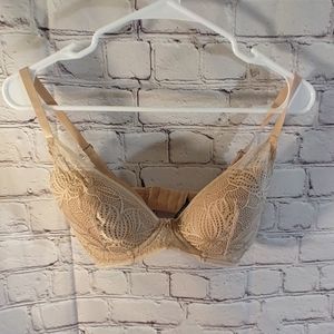 Natori Lotus Edge Plunge Tan Bra 32DD